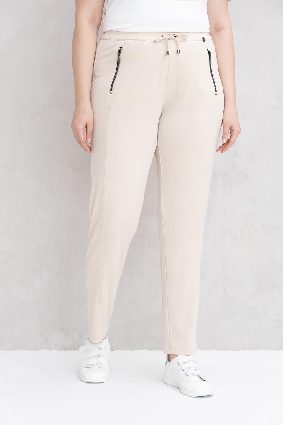 Брюки Lebek бежевые с манжетами