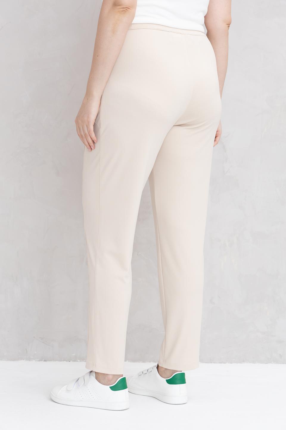 Брюки Lebek бежевые с манжетами