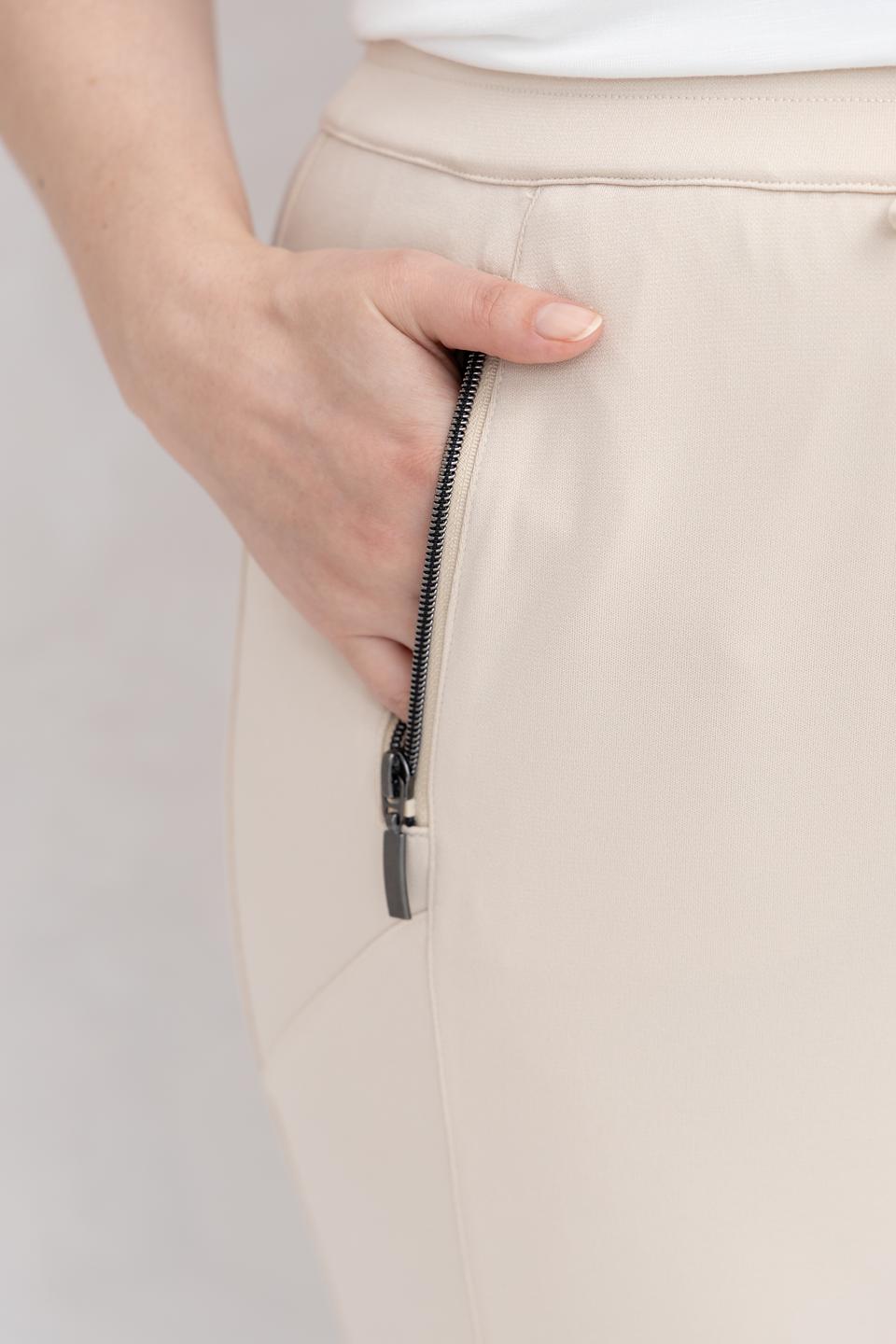 Брюки Lebek бежевые с манжетами