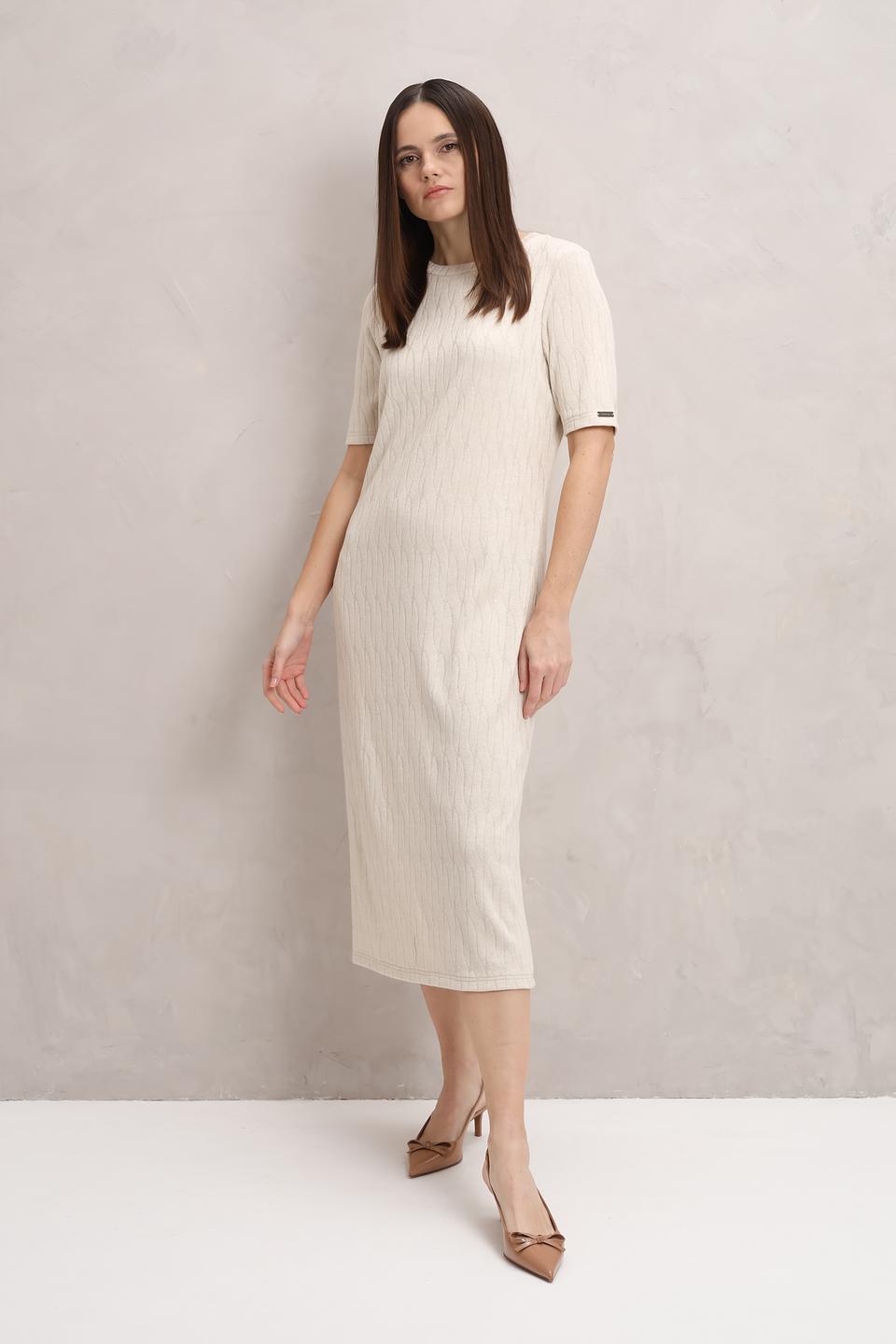 Платье Beatris бежевое с текстурой