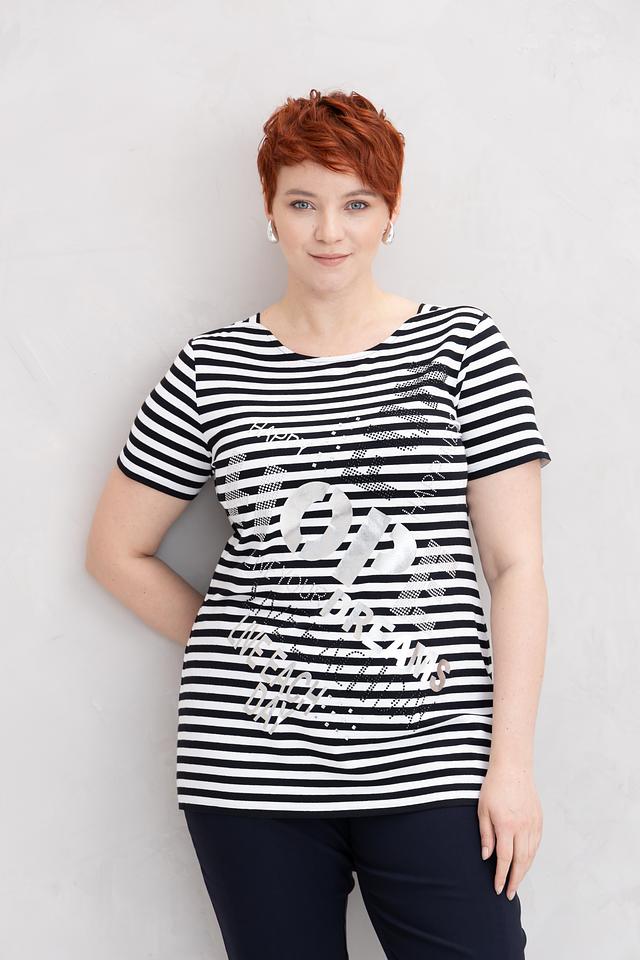 Футболка Doris Streich в полоску чёрная