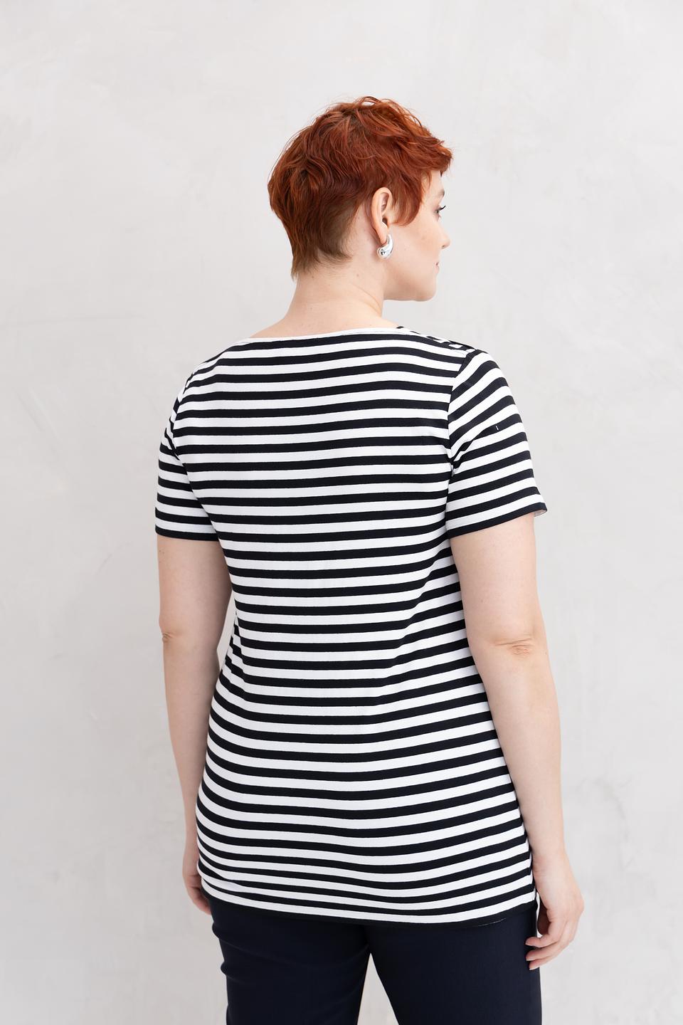 Футболка Doris Streich в полоску чёрная