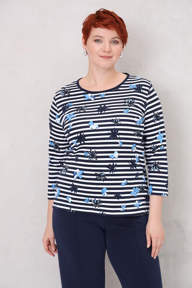 Лонгслив Rabe collection в полоску с цветами