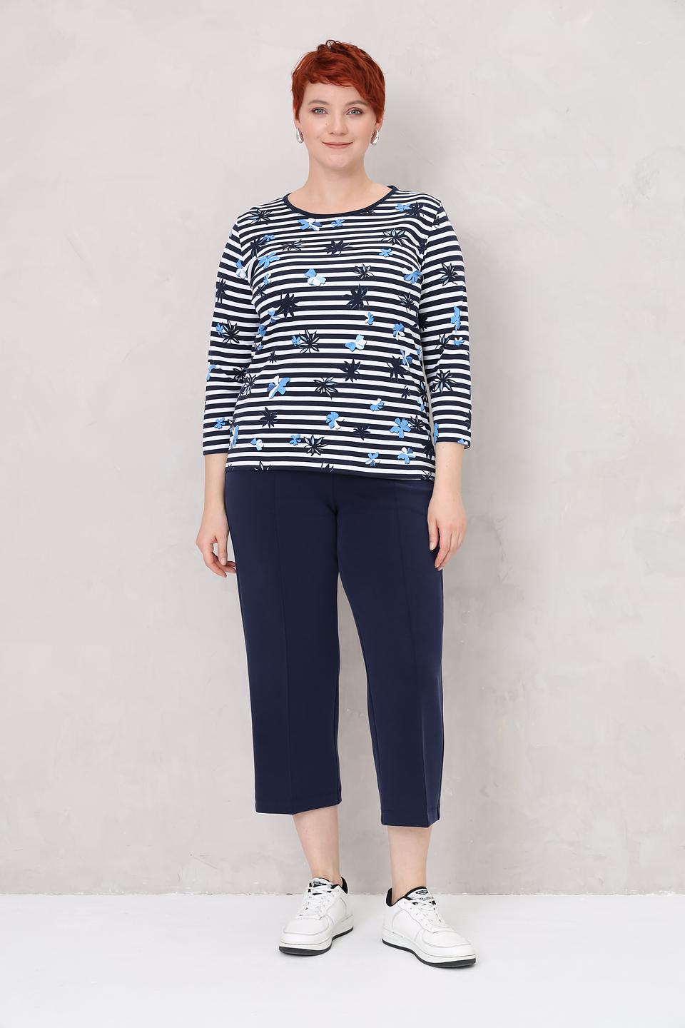 Лонгслив Rabe collection в полоску с цветами