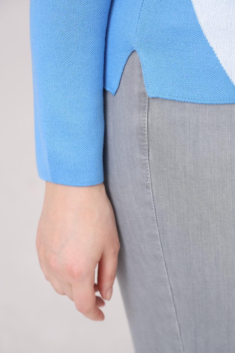 Пуловер Rabe collection голубой с принтом