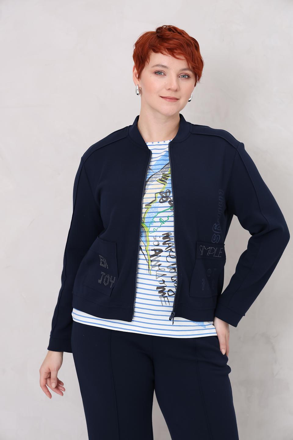 Жакет Rabe collection синий с вышивкой