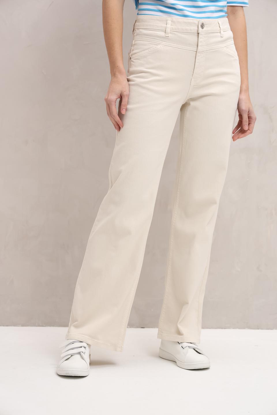 Джинсы Oui прямого кроя бежевые