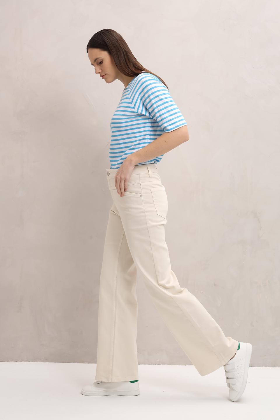 Джинсы Oui прямого кроя бежевые