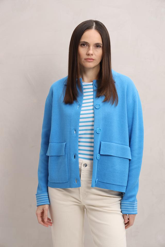 Жакет Bianca голубой с карманами