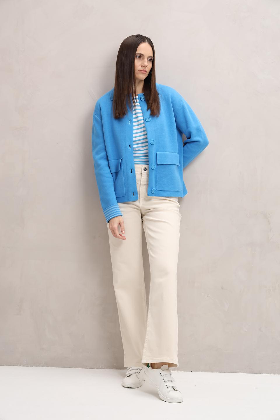 Жакет Bianca голубой с карманами