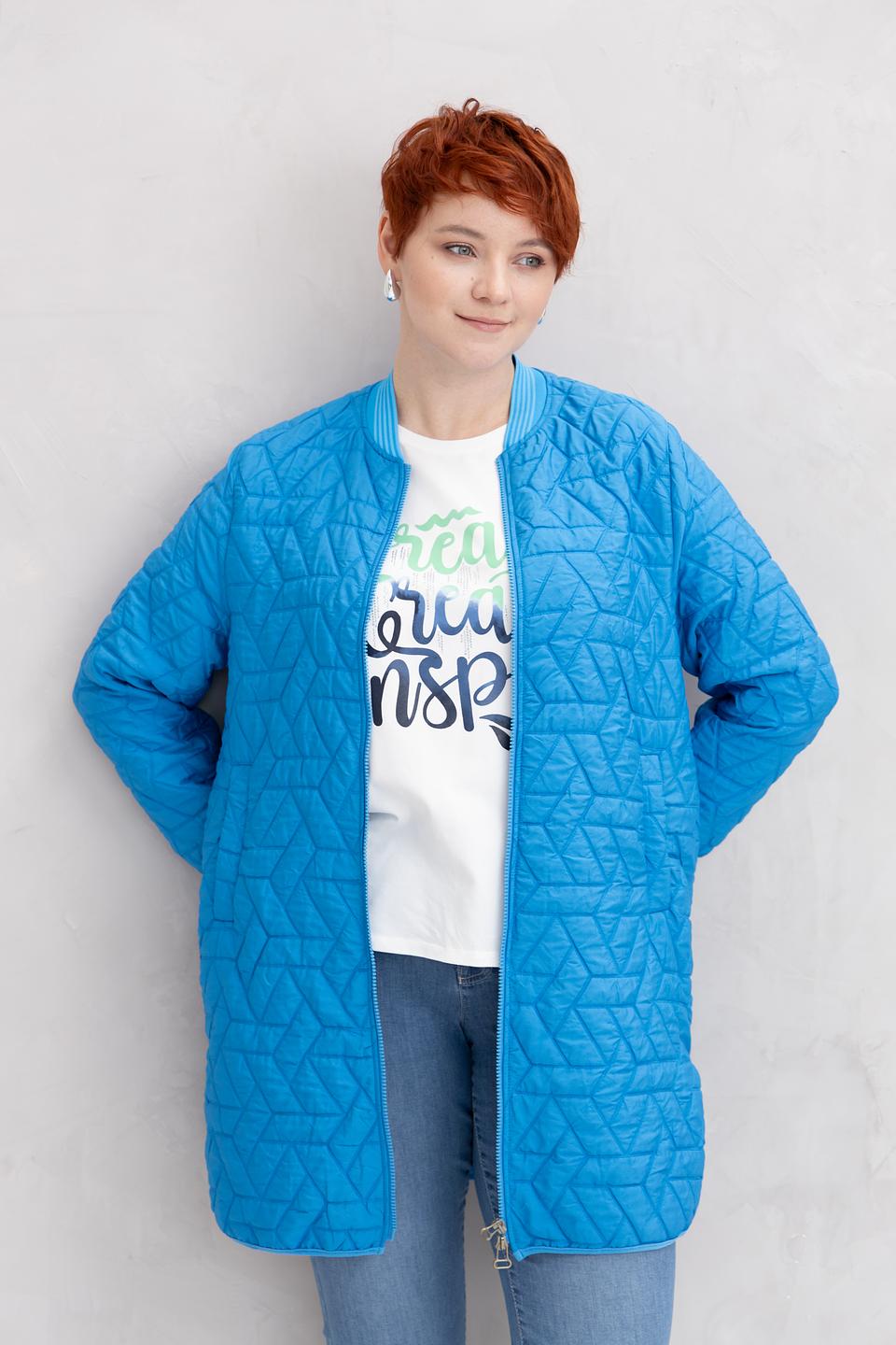 Пальто Bianca стеганое голубое