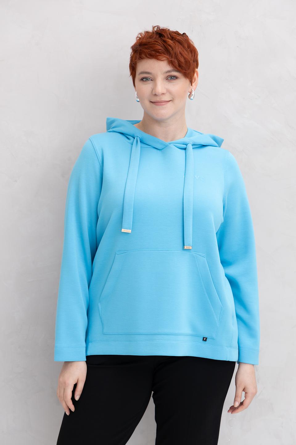 Толстовка Frapp голубая с капюшоном