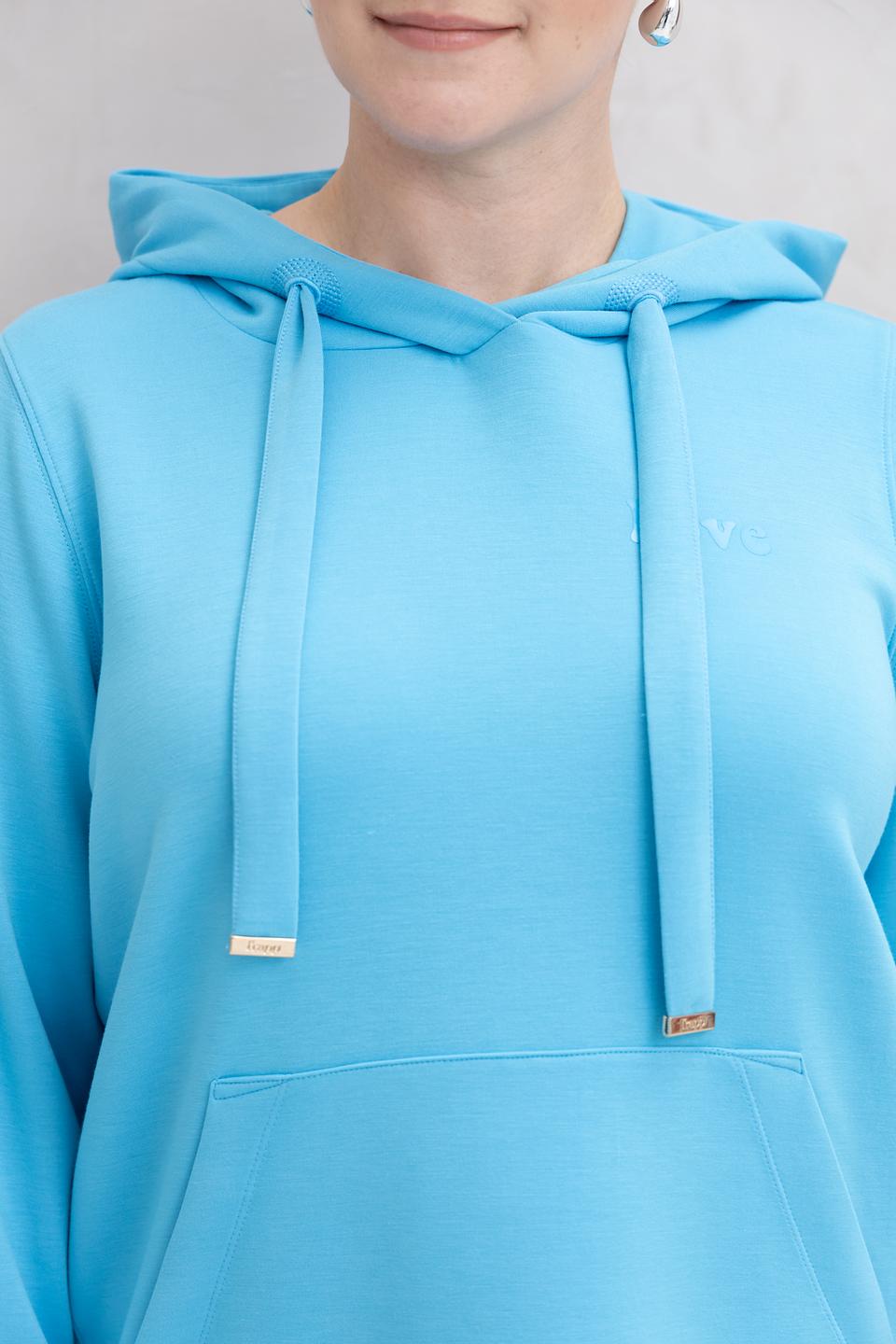 Толстовка Frapp голубая с капюшоном
