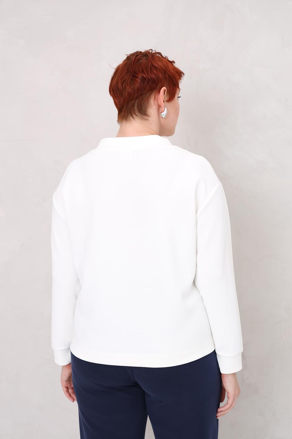 Пуловер Rabe collection с принтом белый