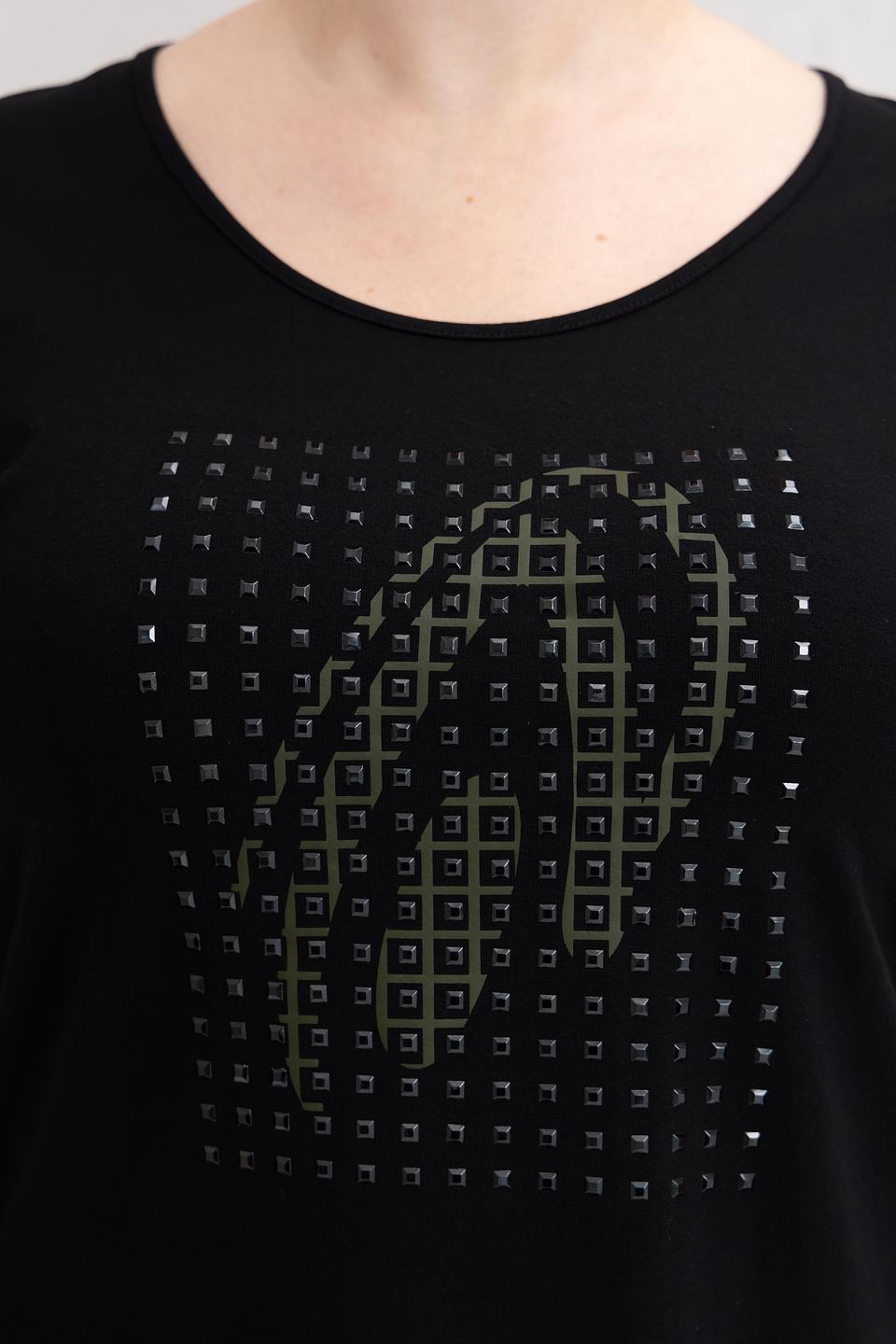 Футболка Doris Streich с принтом чёрная