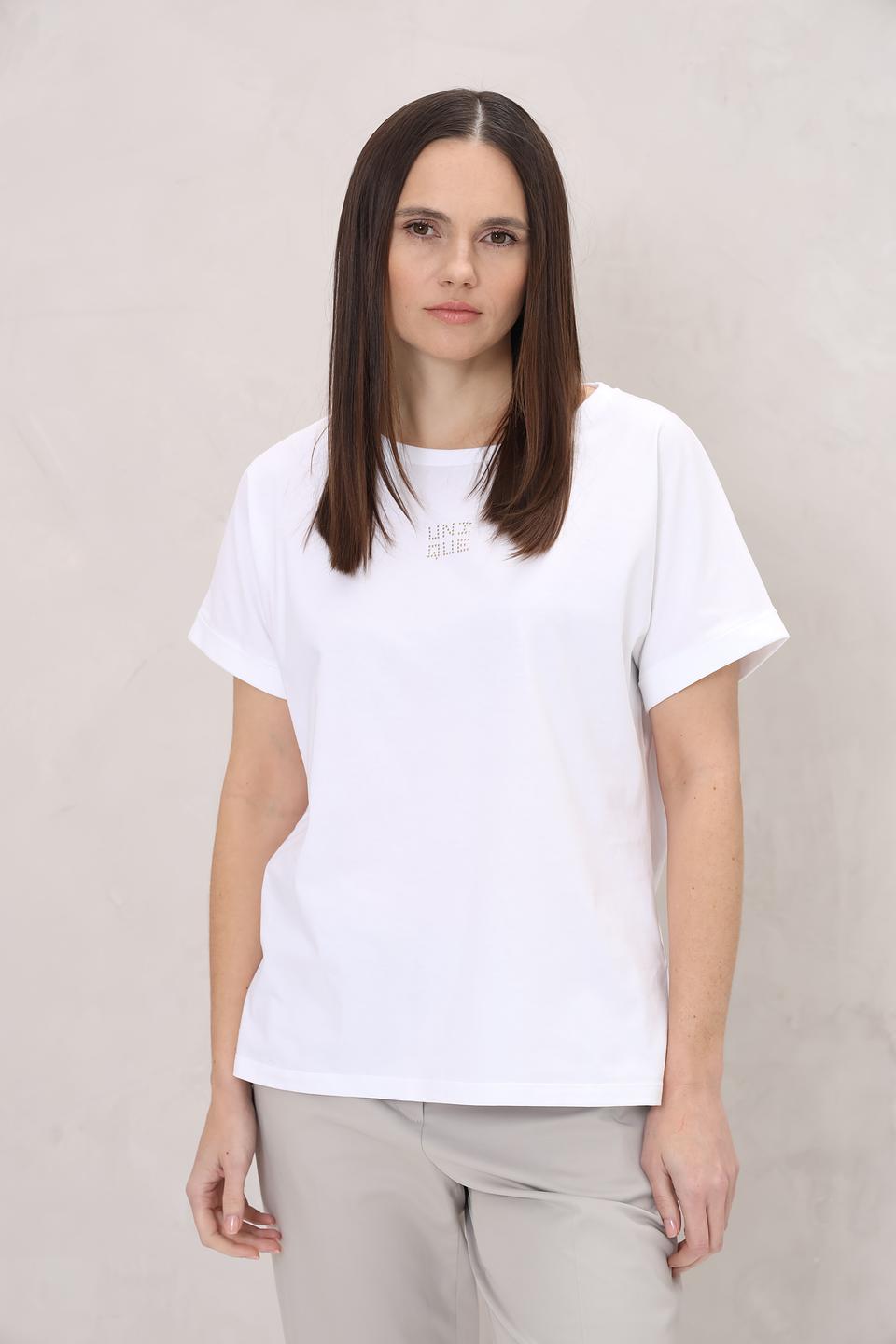 Футболка UNQ женская белая с логотипом