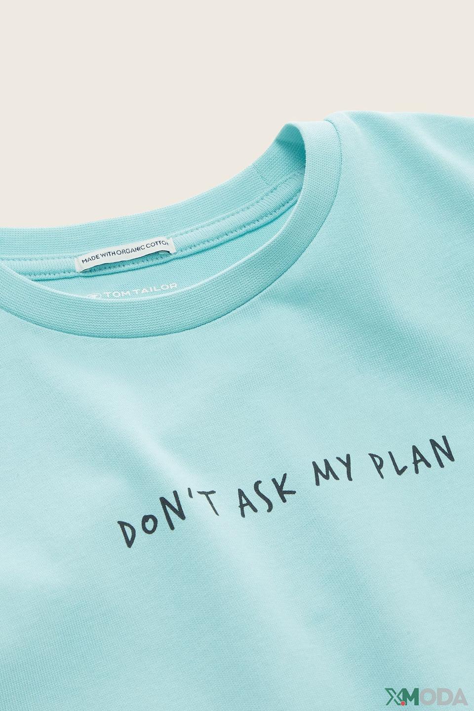 Футболка Tom Tailor с принтом голубая