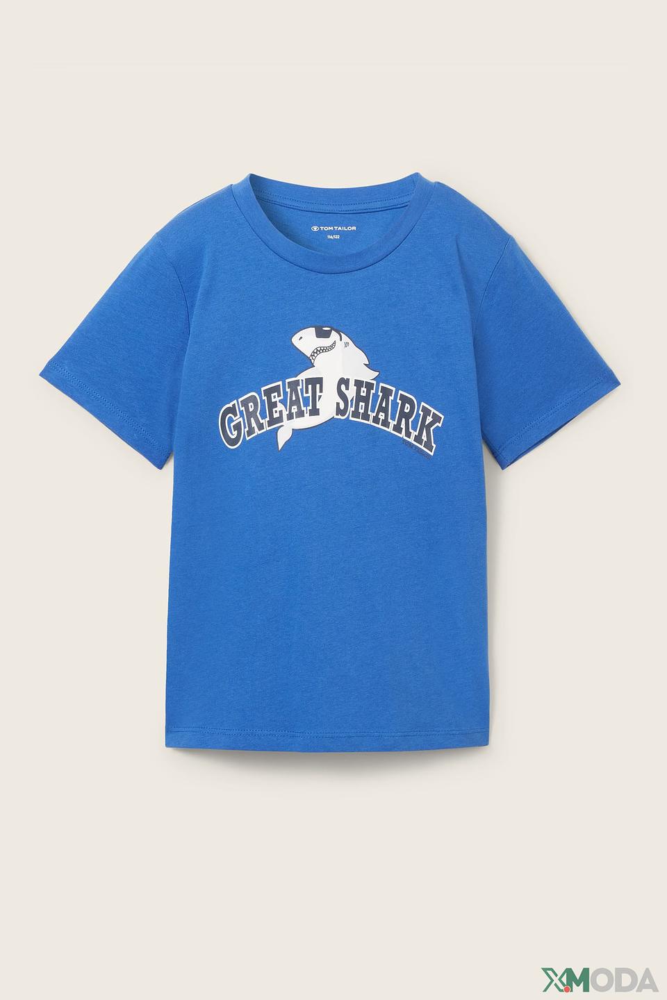 Футболка Tom Tailor с акулой синяя
