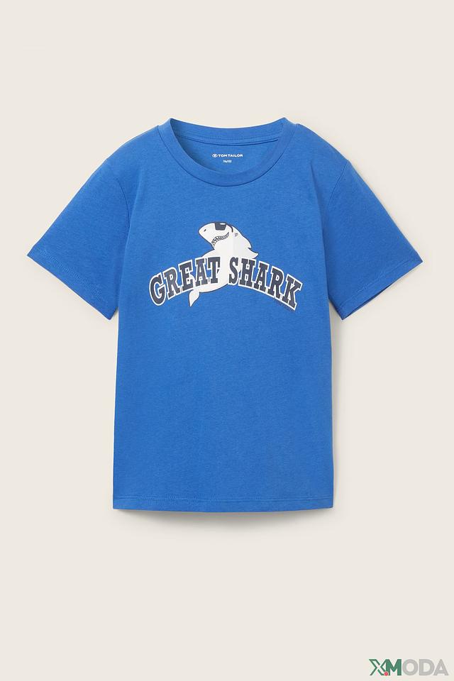 Футболка Tom Tailor с акулой синяя