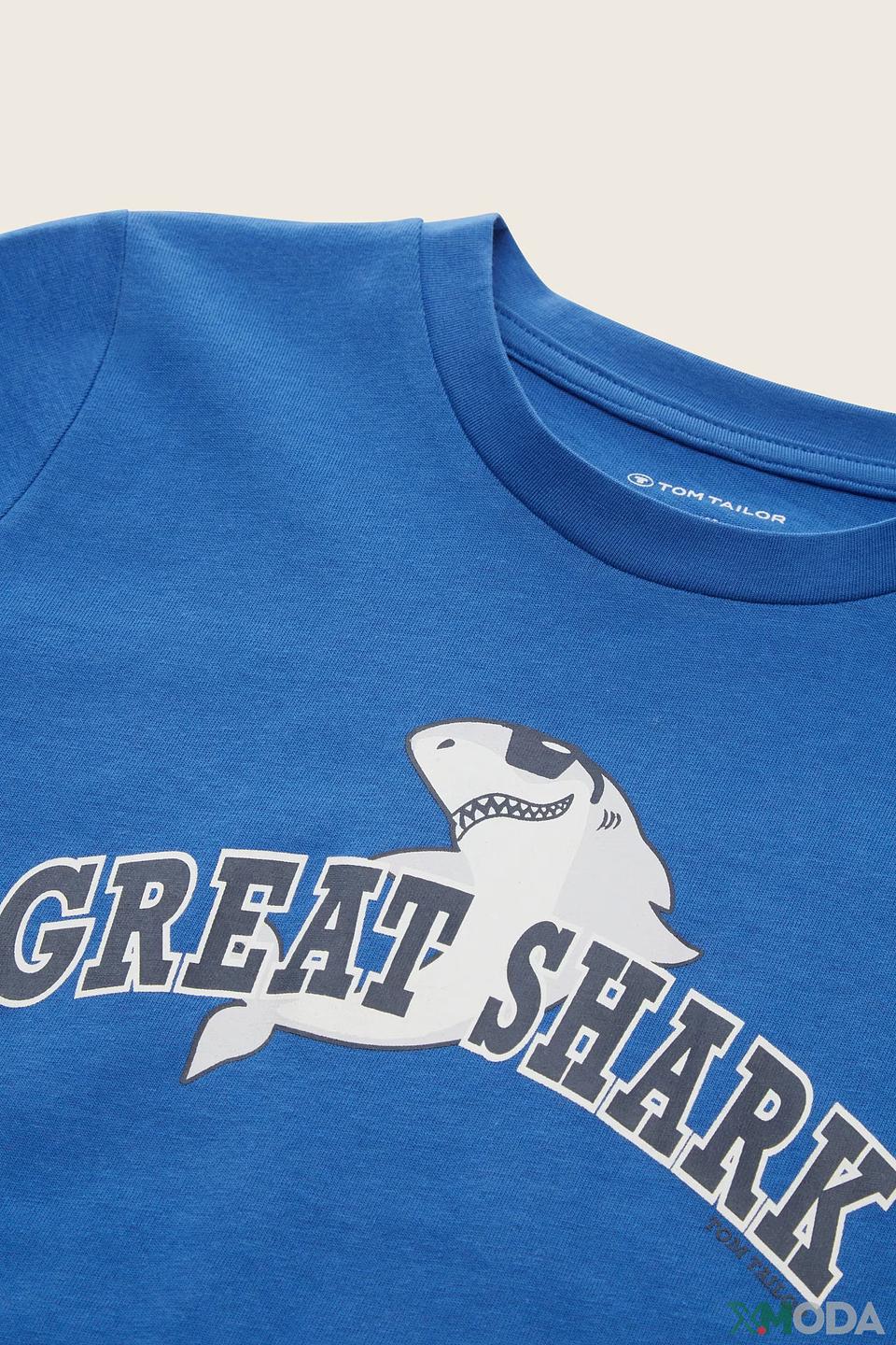 Футболка Tom Tailor с акулой синяя