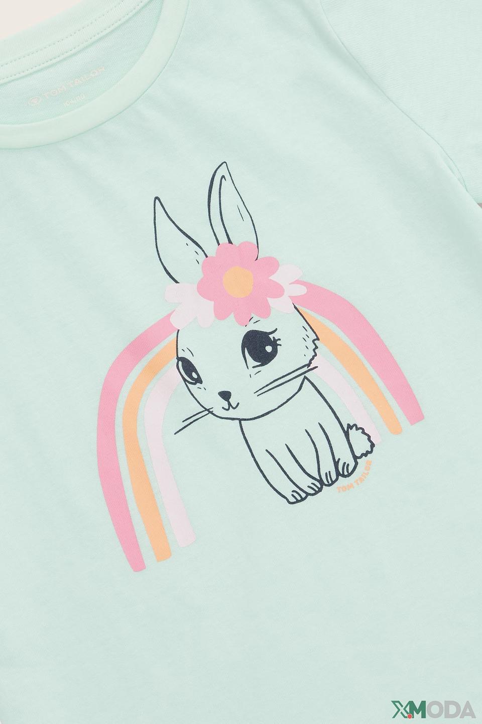 Футболка Tom Tailor с зайчиком мятного цвета