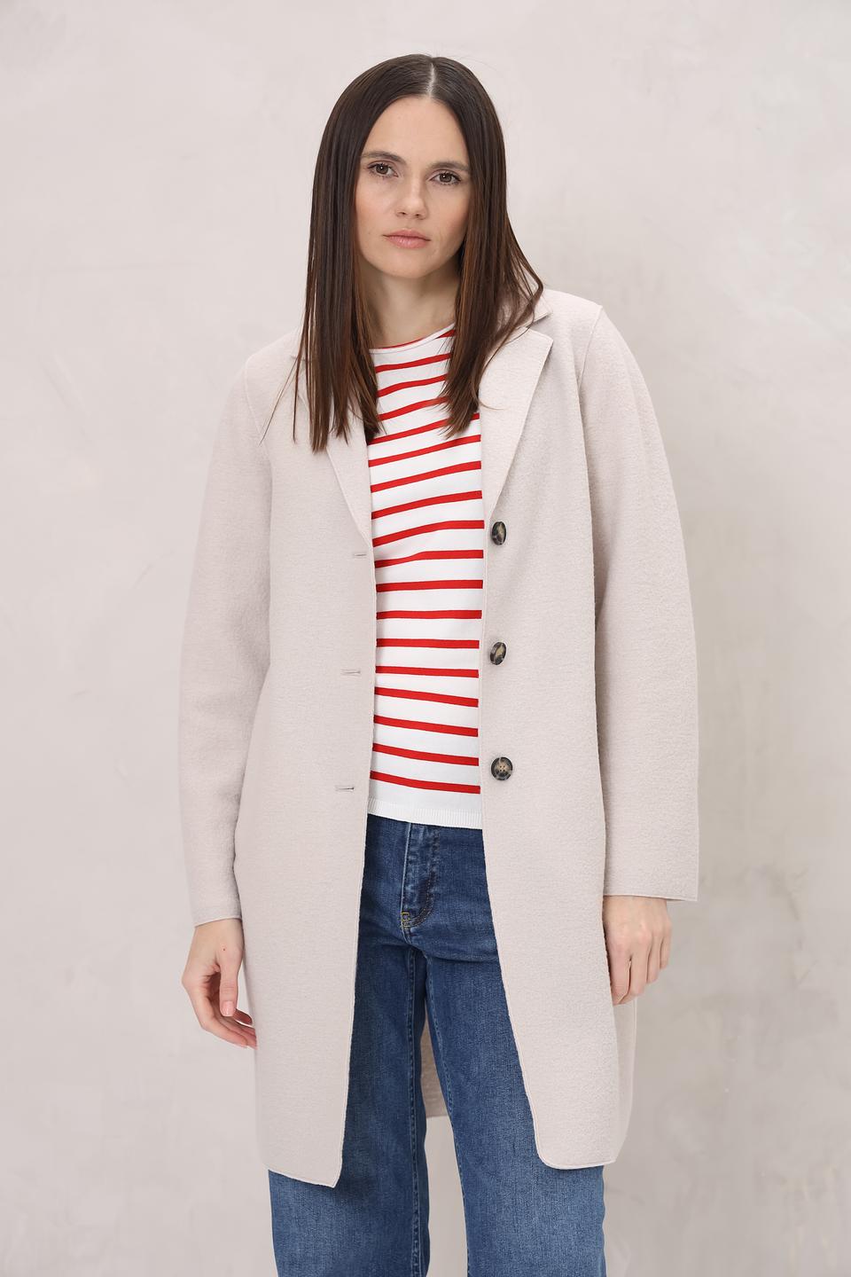 Пальто Oui женское бежевое