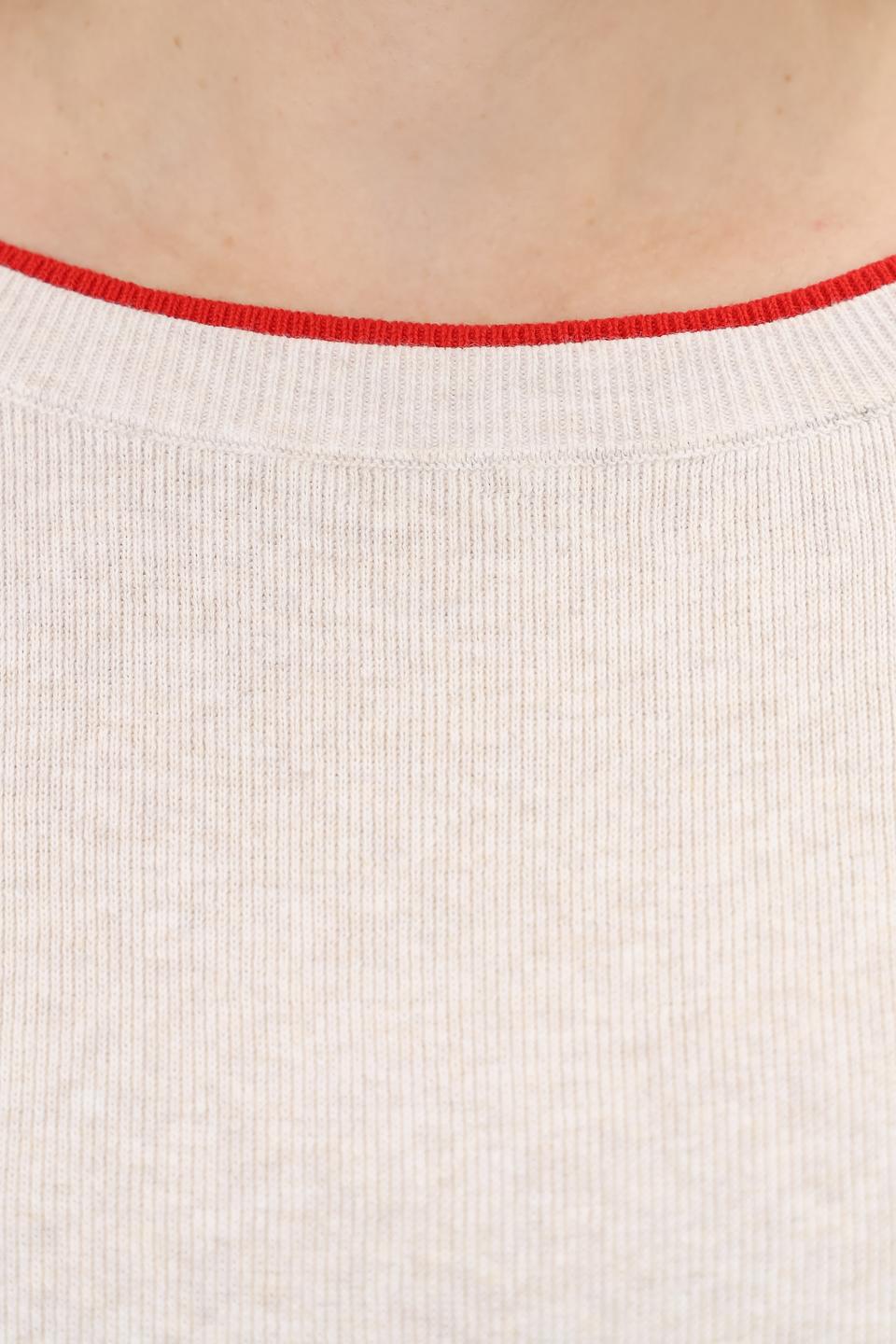 Пуловер Oui с красной отделкой