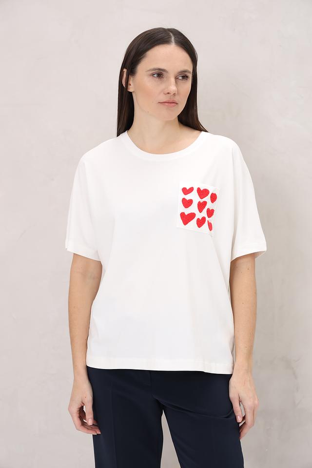 Футболка Oui с сердцами белый