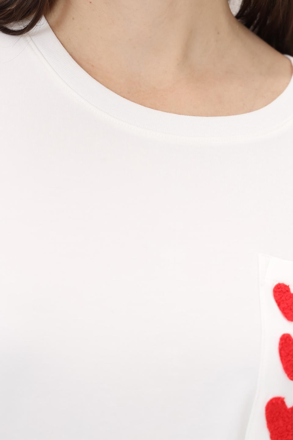 Футболка Oui с сердцами белый