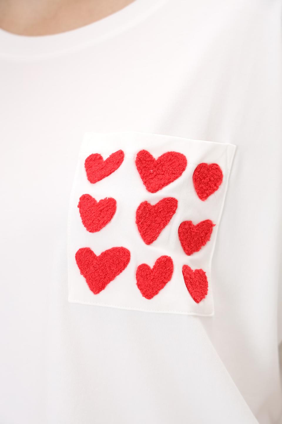 Футболка Oui с сердцами белый