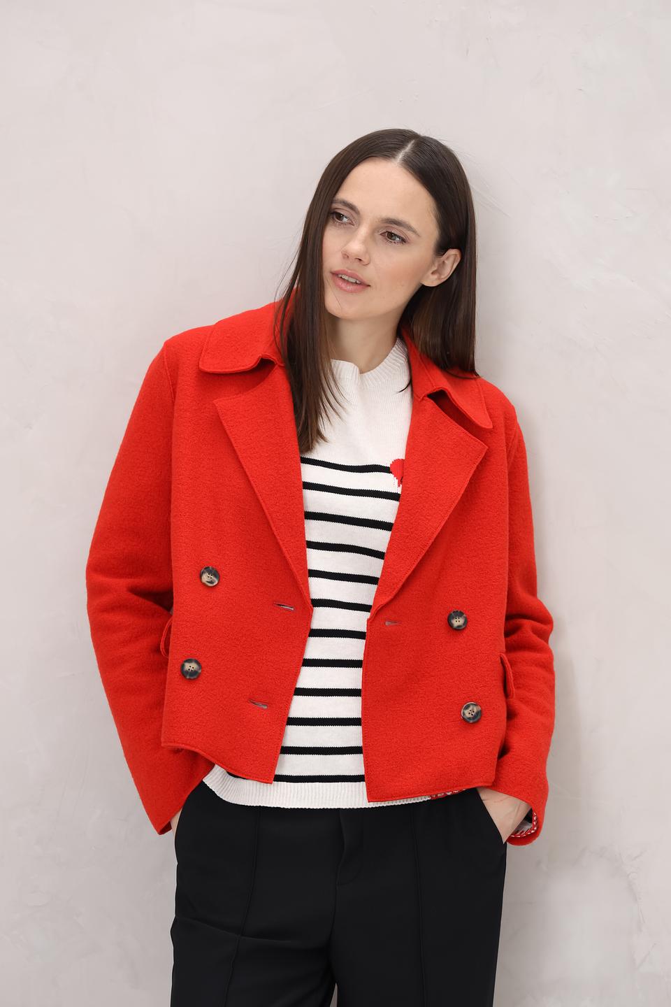 Жакет Oui шерстяной красный