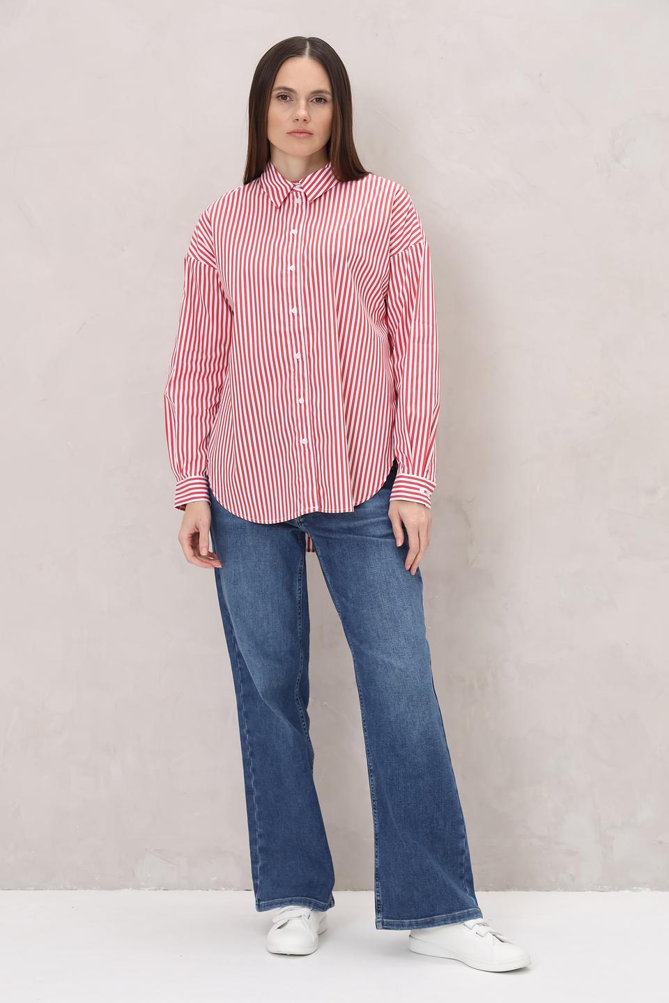 Рубашка Oui в красную полоску