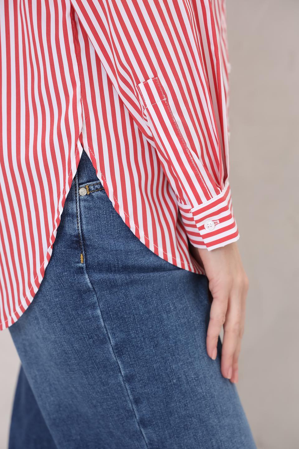Рубашка Oui в красную полоску