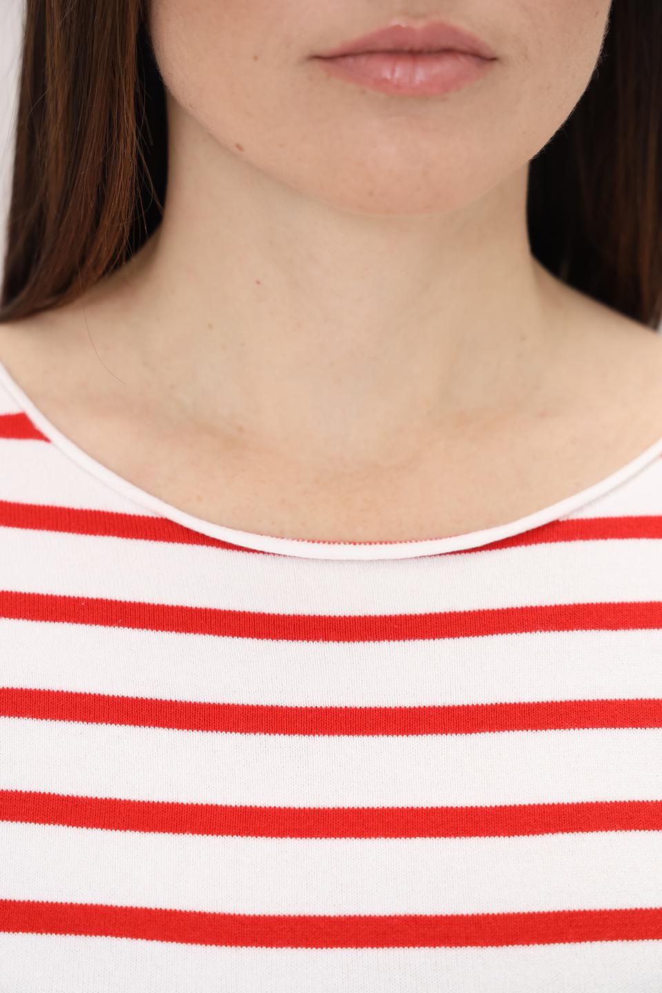 Пуловер Oui в полоску красный
