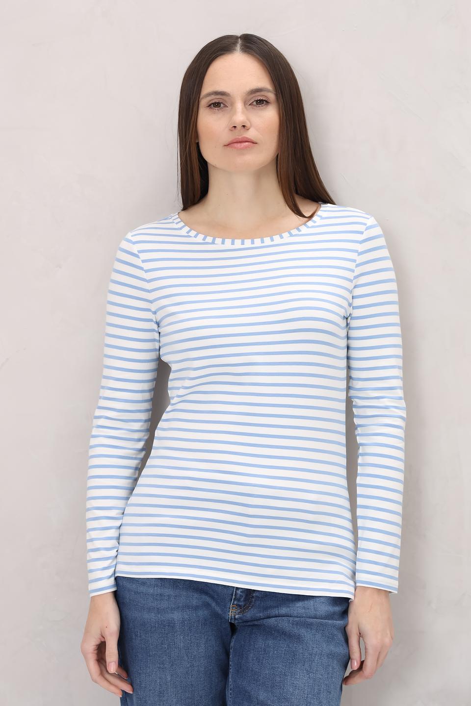 Лонгслив Oui в полоску голубой