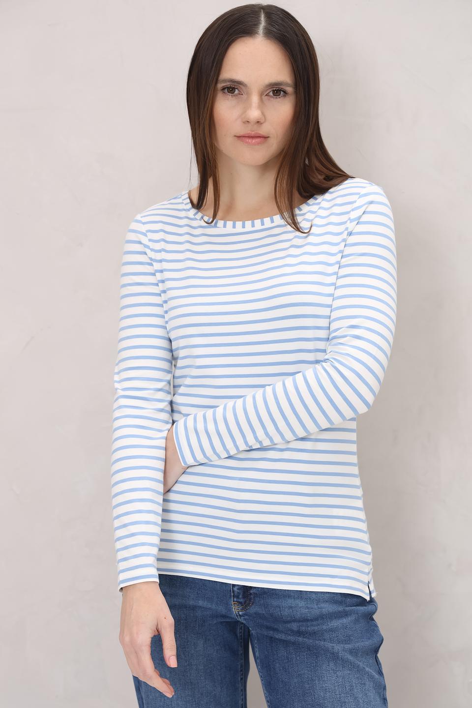 Лонгслив Oui в полоску голубой