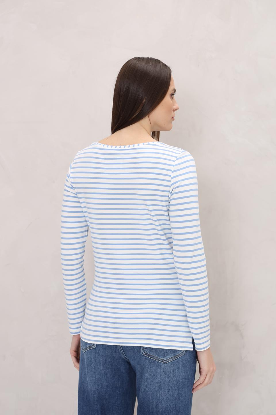 Лонгслив Oui в полоску голубой