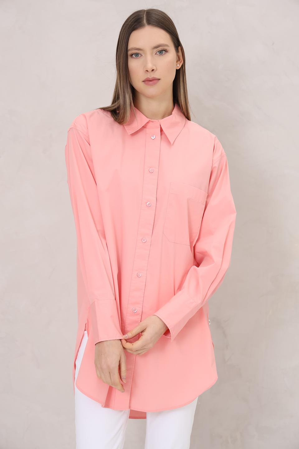 Рубашка Tom Tailor denim розовая