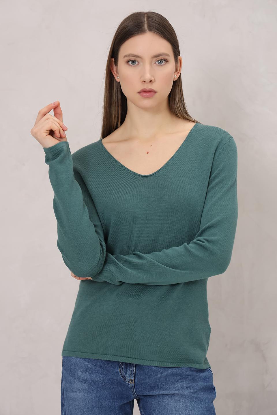 Пуловер Tom Tailor изумрудный