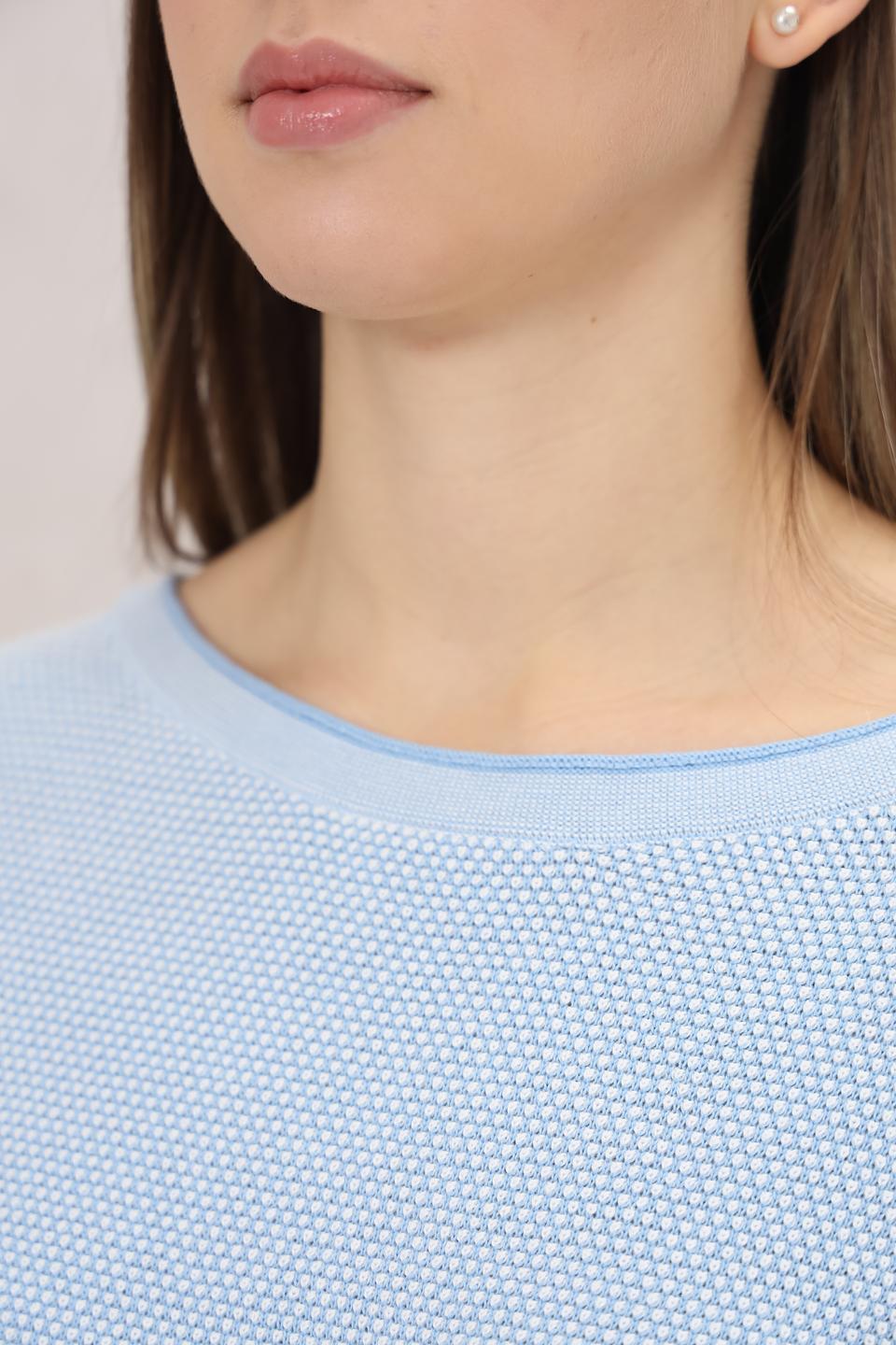 Пуловер Tom Tailor голубой ажурный