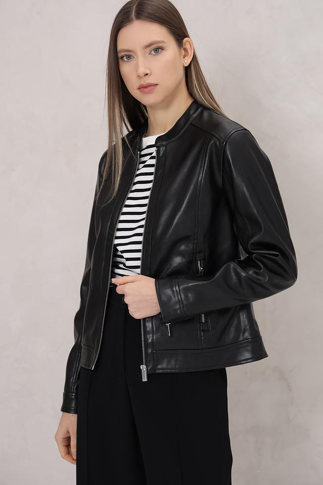 Жакет Tom Tailor из экокожи чёрный