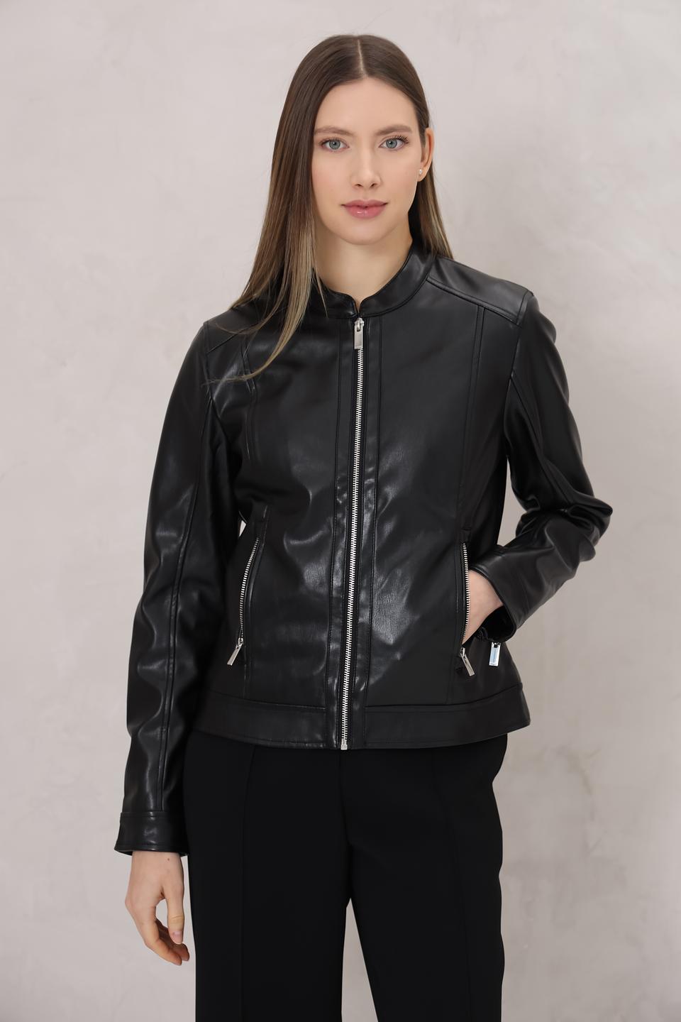 Жакет Tom Tailor из экокожи чёрный