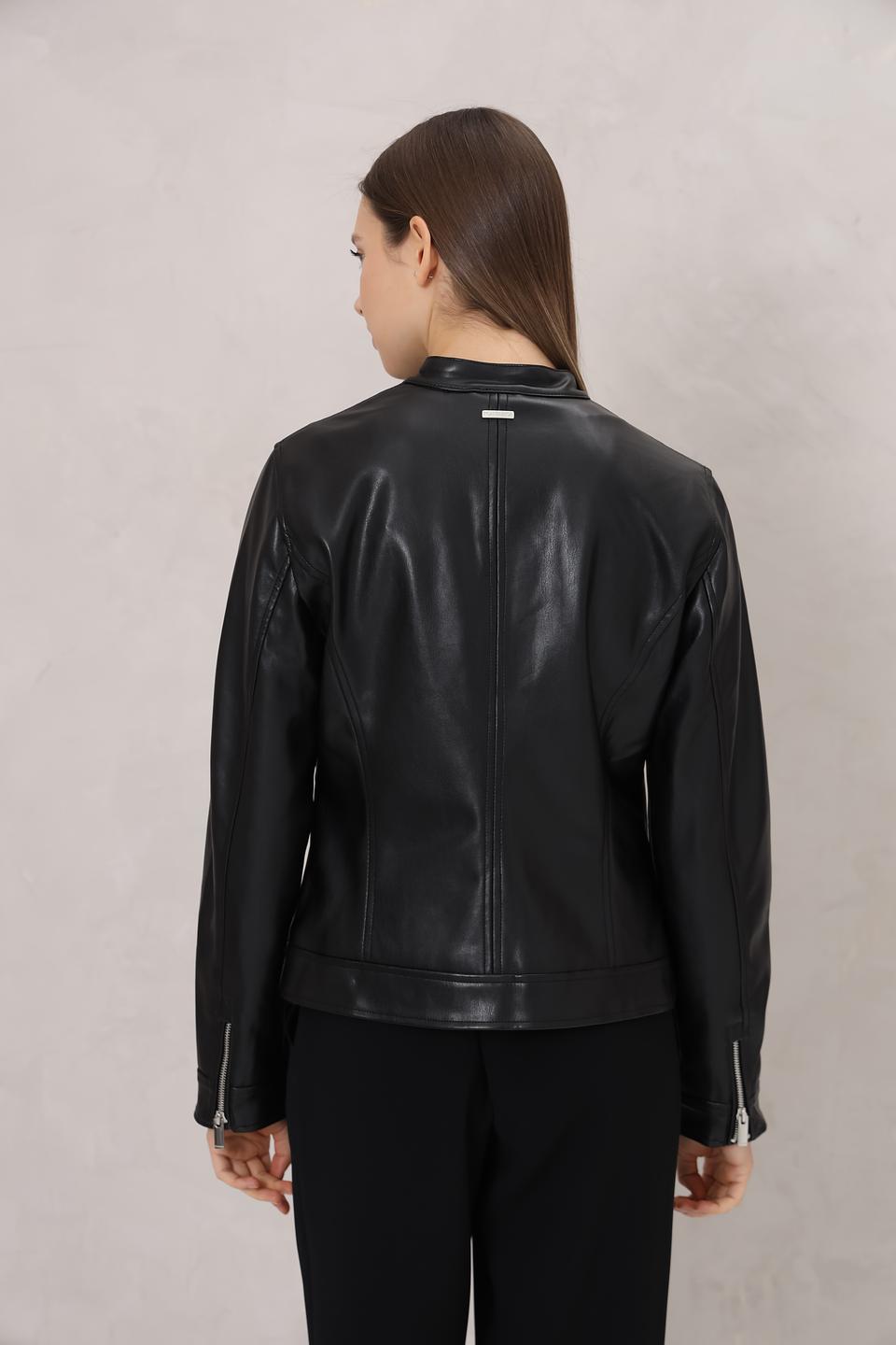 Жакет Tom Tailor из экокожи чёрный