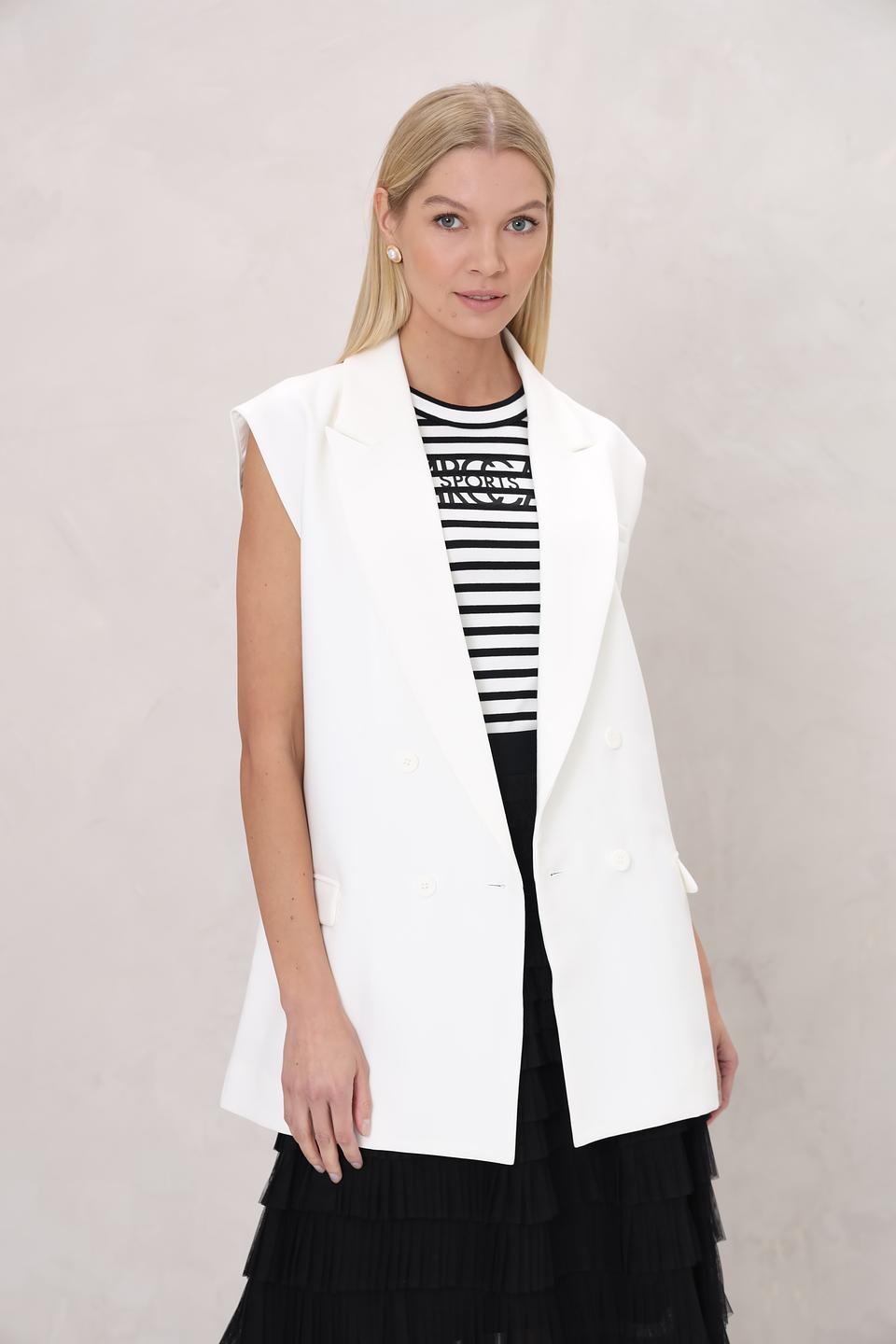 Жилет UNQ женский белый удлиненный
