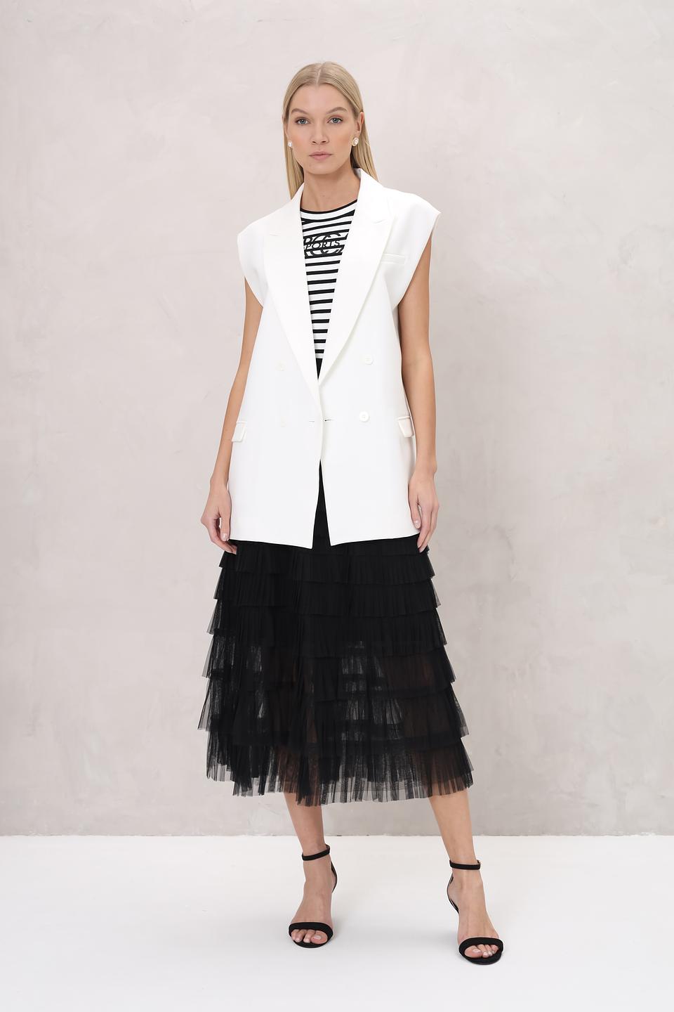 Жилет UNQ женский белый удлиненный