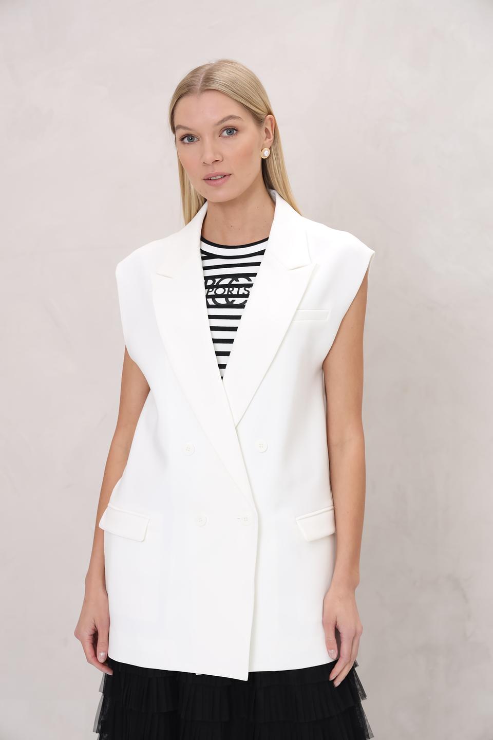 Жилет UNQ женский белый удлиненный