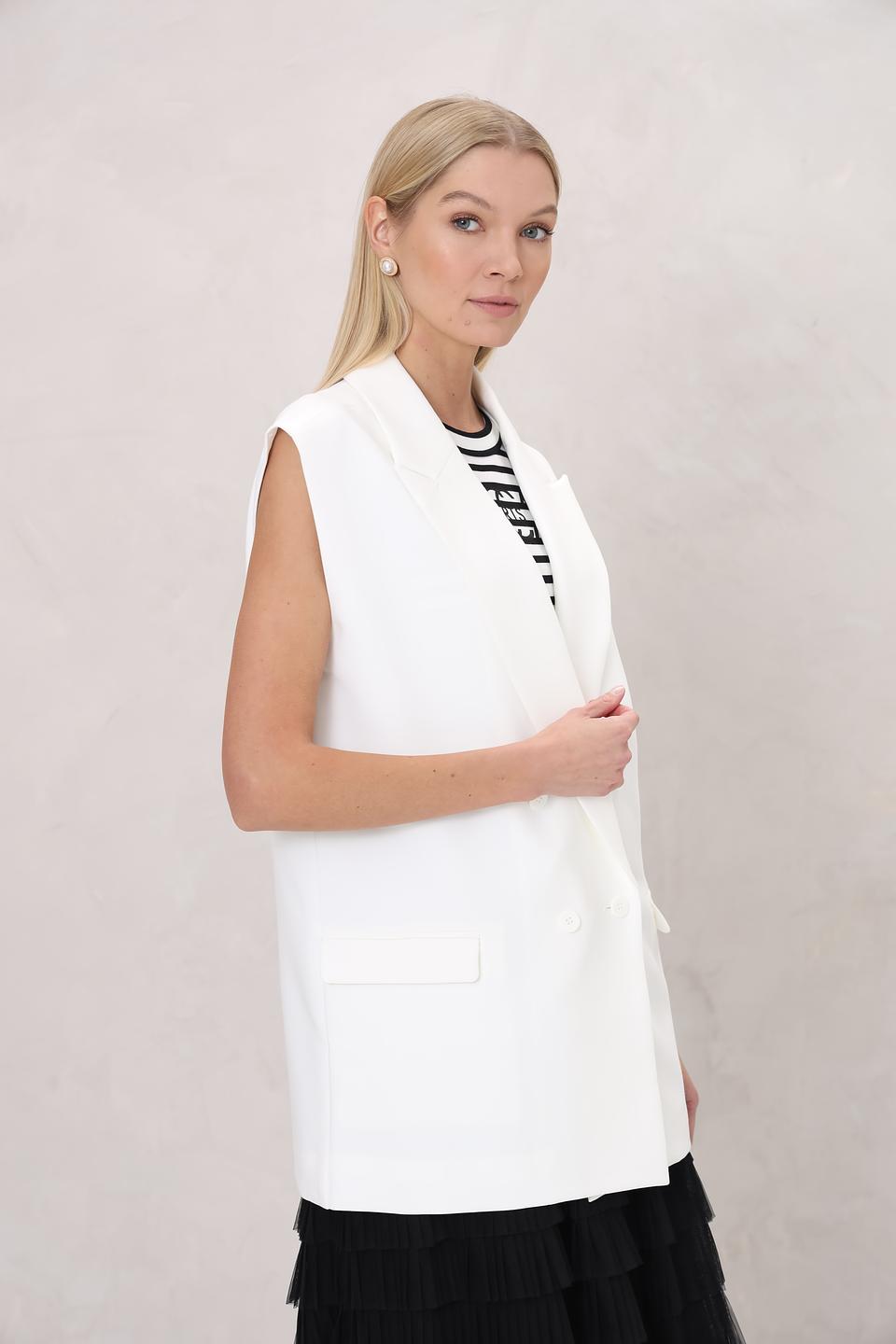 Жилет UNQ женский белый удлиненный