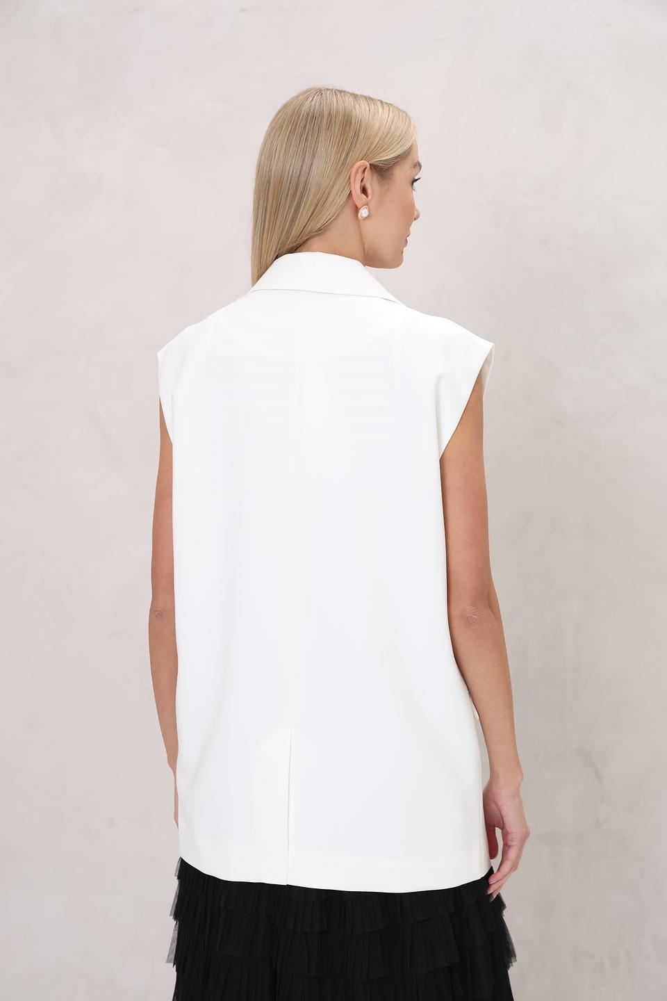 Жилет UNQ женский белый удлиненный