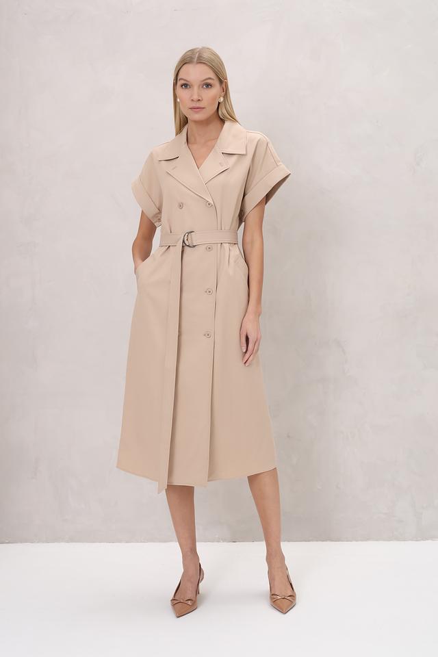 Платье UNQ бежевое с поясом