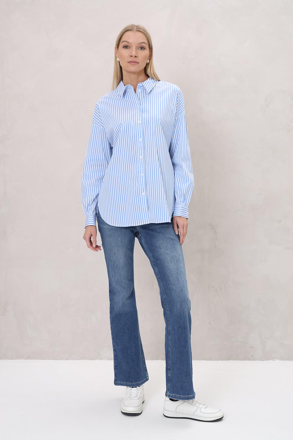 Рубашка Oui в полоску голубую